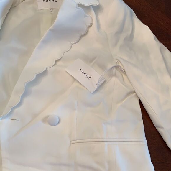 💥Frame scallop jacket blazer size 6 in off white, NWT - Picture 11 of 11